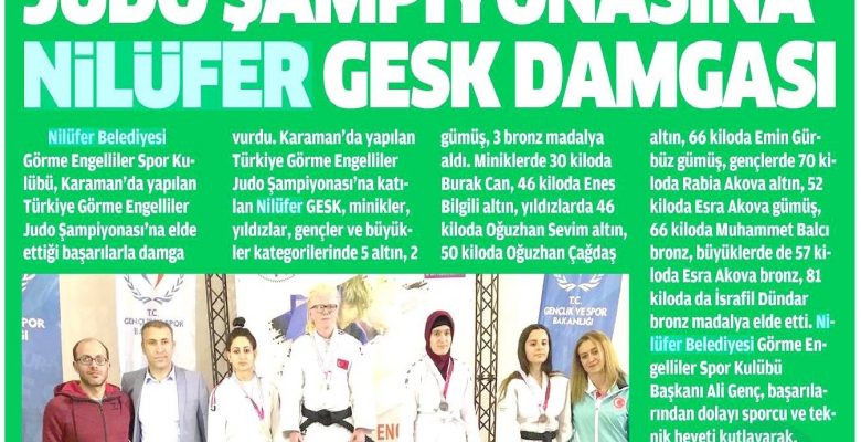 Türkiye Judo Şampiyonasından Basına yansıyan haberlerimiz