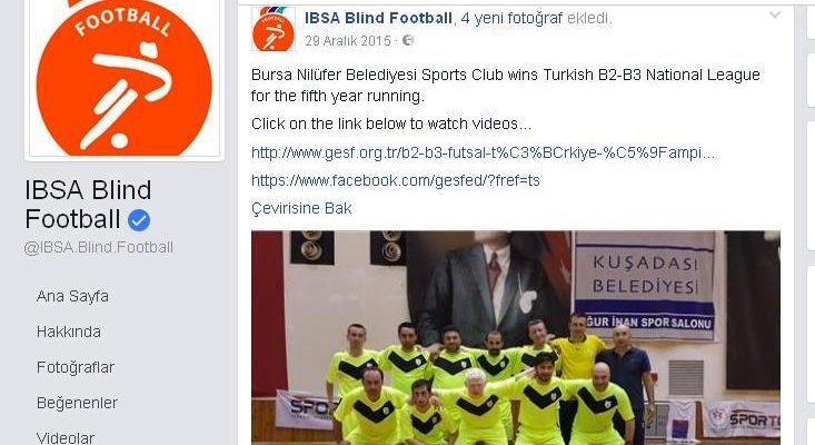 IBSA ve GESF Sayfaların da Şampiyonluk Haberimiz… IBSA ve GESF Sayfaların da Şampiyonluk Haberimiz…