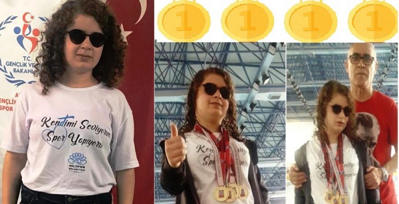 Havuzun Altın Kızı Sümeyye’den 4 Altın Madalya. Havuzun Altın Kızı Sümeyye’den 4 Altın Madalya.