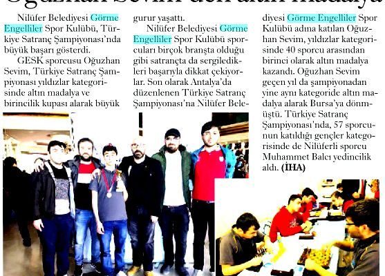Satanç Şampiyonası, Basına Yansıyan Bazı Haberlerimiz Satanç Şampiyonası, Basına Yansıyan Bazı Haberlerimiz